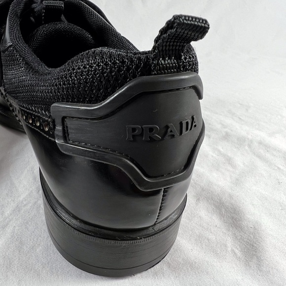 PRADA Black Leather Hook & Loop Men's Wingtin Brogues Oxfords Italy 7UK 8US - Picture 13 of 17